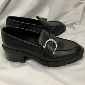 Marc Fisher Chunky Black Loafers size 8.5